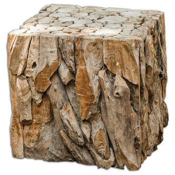 Luxe Rustic Driftwood Bunching Cube Table
