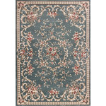 KAS Rugs & Home - Avalon 5602 Slate Blue Aubusson Rug, 7'10"x9'10" - Avalon 5602 Slate Blue Aubusson 7'10" x 9'10". Machine-Made of 100% Polypropylene with No Backing. Made in Turkey. Vacuum regularly & spot clean stains. Professional cleaning recommended periodically.