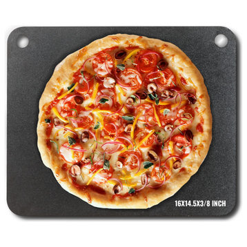 VEVOR Pizza Steel 16"x14.5"x3/8" Pre-Seasoned Carbon Steel Pizza Baking Stone