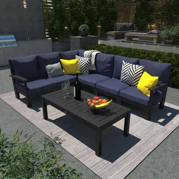 Bespoke Deep Seating 7 Piece Sectional Sofa Set with Conversation Table