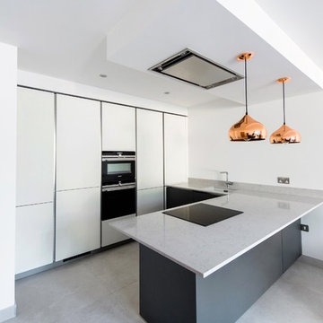 Matt two tone open plan kitchen