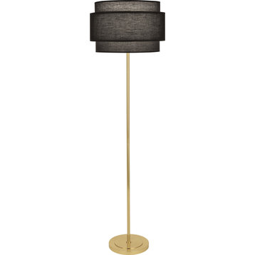 Robert Abbey Decker BLK FL Decker 63" Tall Buffet Floor Lamp - Modern Brass