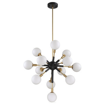 Ambience 13 Light Black and Brass Pendant