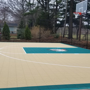 Swampscott Massachusetts Backyard Basketball Court