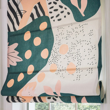 Leaf Street Quick Fix Washable Flat Fold Roman Shades, Window Blinds