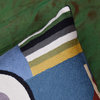 Kandinsky Pillow Cover Composition VI Blue Gray Gold Handembroidered Wool 18x18"