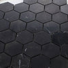 Mosaics Tile Marble Marquinia Hexagon - Black - for Floors Walls