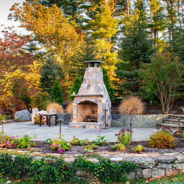 Fireplace and Patio Landscape Design Dover, MA