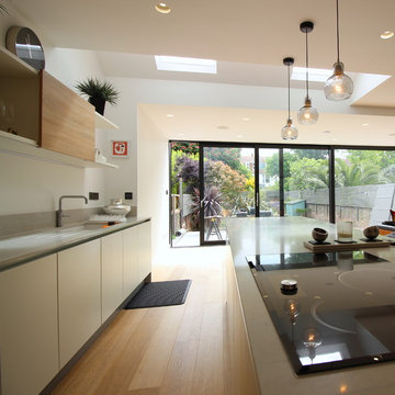 White and light open plan Kitchen, Hove