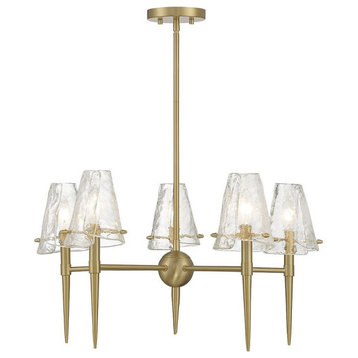 5 Light Chandelier In Vintage Style-14 Inches Tall and 26 Inches Wide