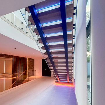 Project #126 | Contemporary Staircases with Integrated LEDs & Glass Railing