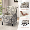 Upholstered Manual Recliner With Wingback, Indigo