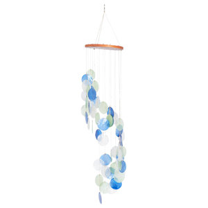 Oyster And Driftwood Wall Hanging Wind Chime Beach Style Wind Chimes By The Seashell Company Houzz