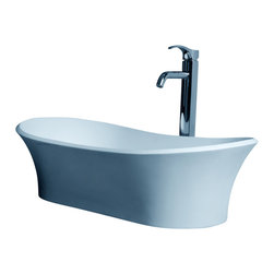 ADM Bathroom Design - ADM Curved Countertop Sink, White, 26", Matte White - Bathroom Sinks