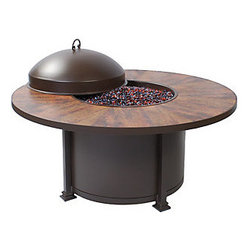 O W Lee 54" Round Fire Pit with Cover - Fire Pits
