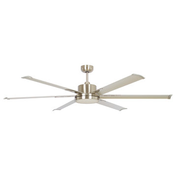 65 in Brushed Nickel Modern LED Ceiling fan with 6 Blades