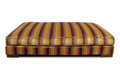 ANTHONY LAWRENCE BELFAIR LARGE CUSTOM OTTOMAN WITH CLARENCE HOUSE UPHOLSTERY