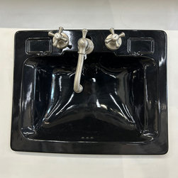 23&rdquo; x 19&rdquo; Black ceramic drop-in sink - Bathroom Sinks