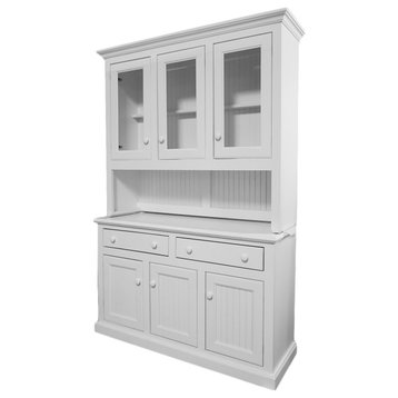 Eagle Furniture, 54" Coastal Dining Buffet, White, With Hutch