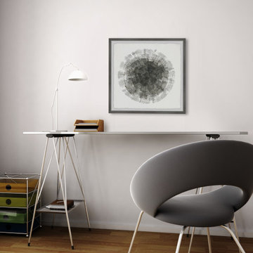 "Black Stitches" Framed Painting Print