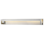 Z-LITE - Z-LITE 1925-48V-BN-LED Linc 1 Light Vanity, Brushed Nickel - Z-LITE 1925-48V-BN-LED 1 Light Vanity, Brushed NickelPlay up the eye-catching look of geometric shapes and clean lines. This brushed nickel finish one-light vanity fixture offers a fresh style to update a contemporary space.Collection: LincFrame Finish: Brushed NickelFrame Material: SteelShade Finish/Color: FrostedShade Material: AcrylicDimension(in): 4(L) x 48(W) x 5.13(H)Bulb: (1)38W LED-Integrated,DimmableLED Delivered Lumen: 1984LED Color Temperature: 3000KLED Color Rendering Index(CRI): CRI>90 Vanity/Sconce Dual Mount(Up & Down): YesUL Classification/Application: CUL/cETLu/Damp