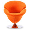 Manhattan Comfort Tulip Velvet Swivel Accent Chair, Orange, Set of 2