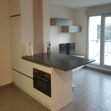 Cuisine blanche et anthracite