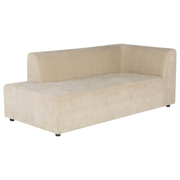 Parla Almond Fabric Modular Sofa Chaise Left