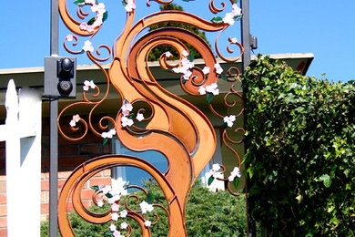 Inspiration for a mid-sized asian full sun backyard concrete paver landscaping in Seattle for spring.