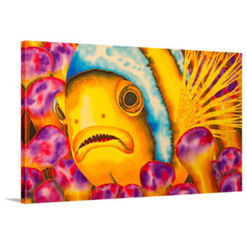"Yellow Clown Fish" By Jean-Baptiste, Canvas Giclee Wall Art Print, 24"x32"