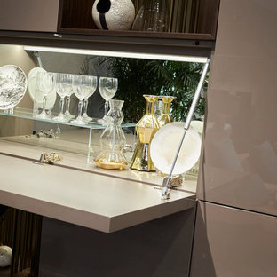 Trendy home theater photo in Chicago