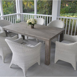Kingsley Bate Cape Cod Dining Arm Chair and Teak Table - Furniture