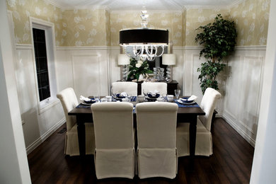 Inspiration for a traditional dining room in Calgary.