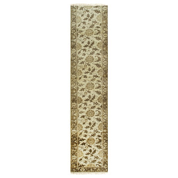 EORC Beige Handmade Wool Ningxia Rug 2'10 x 22'3