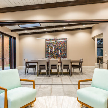 Interior Bi-Fold Doors Separate Formal Sitting Room from Dining Room