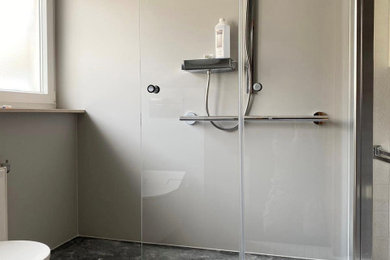 Teilrenovierung Badezimmer - Dusche ersetzt Badewanne, Wand-WC als Dusch-Version