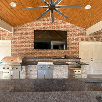 Custom Pool, Outdoor Kitchen, and Outdoor Living Space