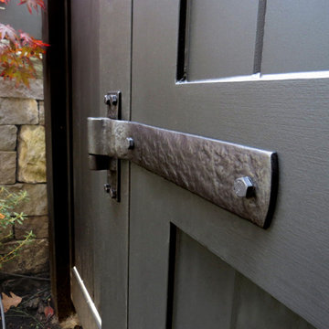 Elegant Asian-Inspired Driveway Gate with Bronze Hardware in Portland, Oregon