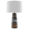 Zadoc 1-Light Table Lamp in Terracotta with Natural with Cloud/Black