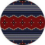 American Dakota - Big Chief2 Rug, Blue, 8'x8' Round, Round - The spirit of this rug is steeped in Southwest history.  Made from 'pure-blue' dyes.  Made in America!