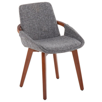 Cosmo Chair, Walnut Bamboo, Gray Noise Fabric