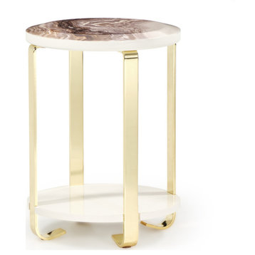 Ariana Chairside Table, Gold