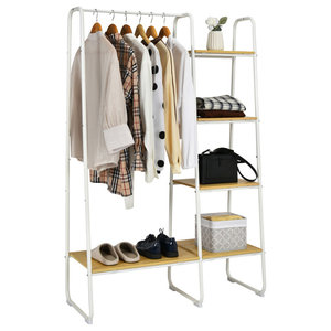 Freestanding Closet Organizer Garment Rack Storage Unit With Hanging Rods Contemporary Closet Organizers By Hilton Furnitures Houzz