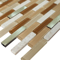 Green Caramel Aliminum Stone Glass Mosaic Tile for Bathroom and Kitchen Walls Ki - Home Accessories & Decor