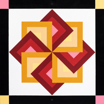 STAR SPIN BARN QUILT - Amish Hand Painted "Harvest" Outdoor Wall Art, 2' X 2'