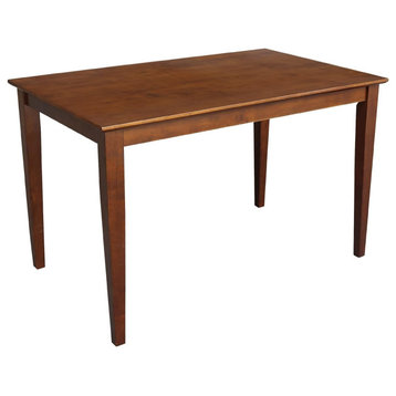 Transitional Dining Table, Shaker Legs With Rectangular Top, Cinnamon/Espresso