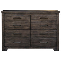 Bodie Traditional Dark Gray 8-Drawer Acacia Wood Dresser