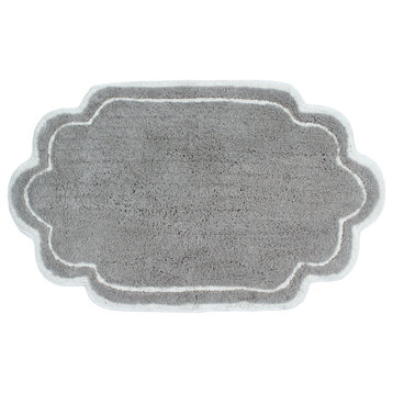 Allure Collection Absorbent Cotton Machine Washable Rug 24"x40", Gray
