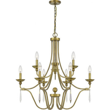 Quoizel Lighting - Joules Chandelier 9 Light Steel - 31 Inches high-Aged Brass