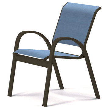 Aruba II Sling Cafe Chair, Textured Beachwood, Sky
